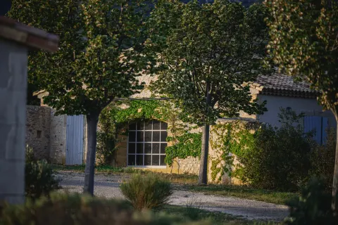 Mas provençal du Domaine Jòlibois entouré d'arbres