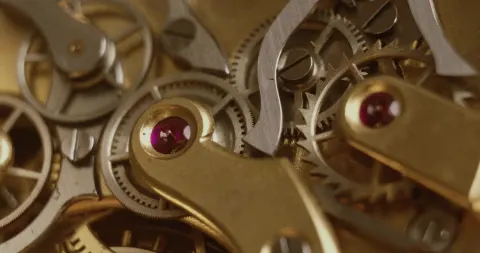 Rouages d'un mécanisme de montre
